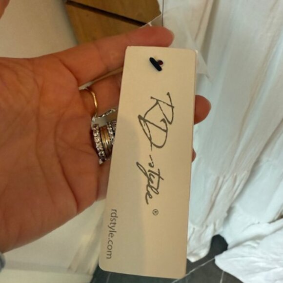 NWT RD Style White Summer Dress with Flutter Straps - Size M - Picture 5 of 6